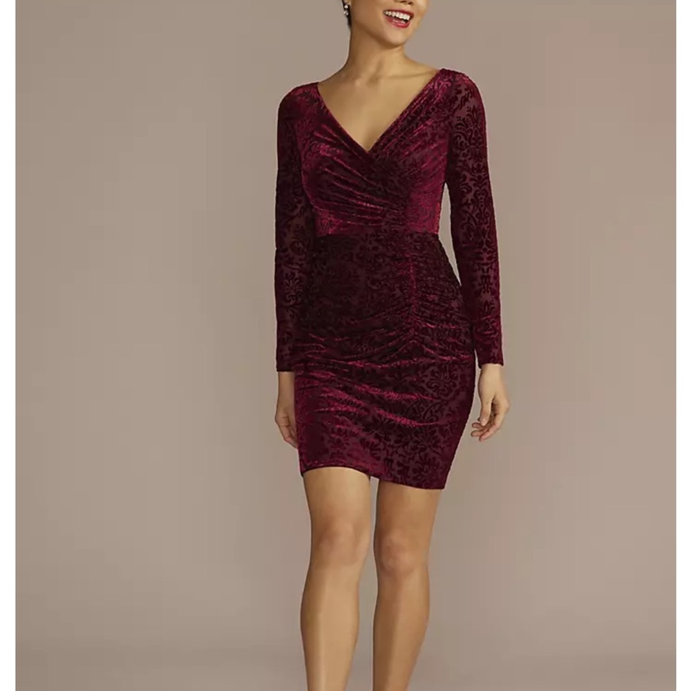 Elegant Burgundy Velvet Dress